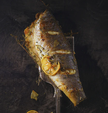 BBQ whole sea bass