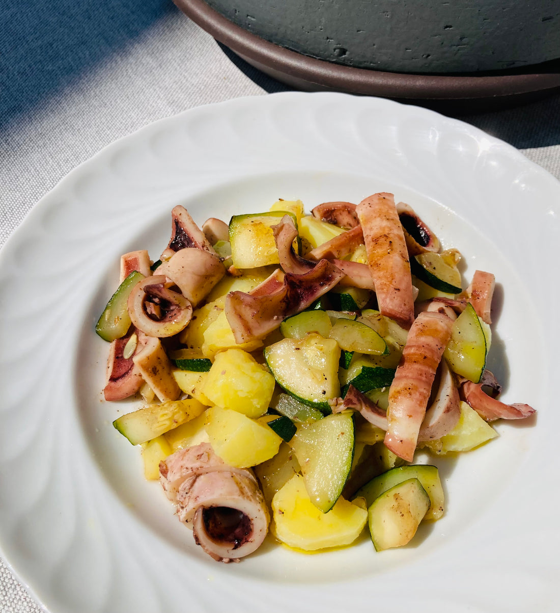 Warm Squid Calamari and Potato Salad