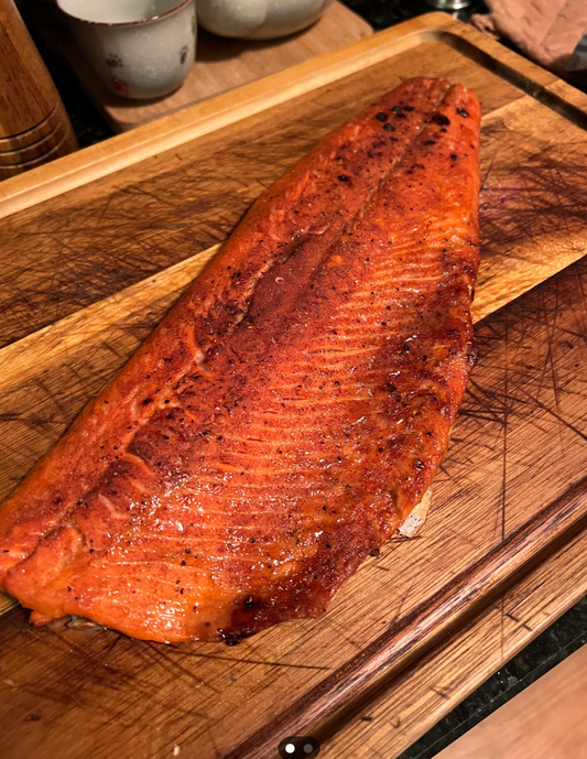 Easy whole salmon side grilled on the BBQ