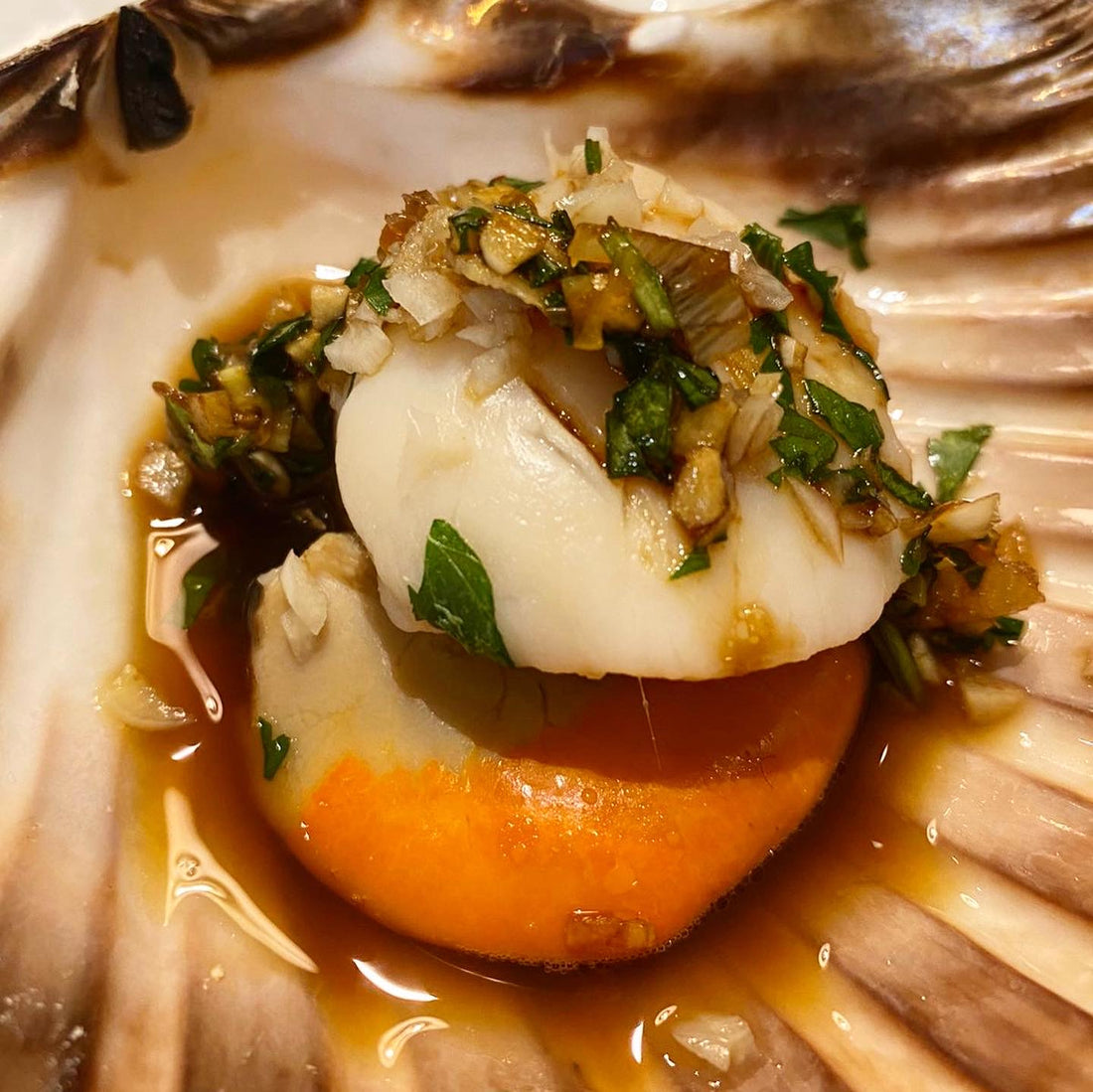 Asian steamed scallops